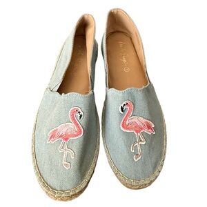 Charlie Paige Blue Flamingo Espadrilles-NWOT Size 7